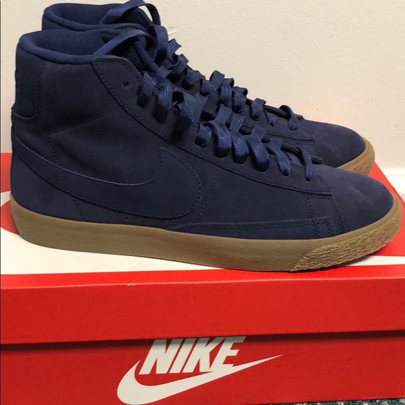Nike Blazer Mid Blue Suede 8.5 Women’s - Picture 2 of 8